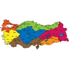 -STATİK KAĞIT- Türkiye Bölgeler Haritası Şeffaf 150x83 cm