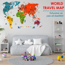 -STATİK KAĞIT- WORLD TRAVEL MAP